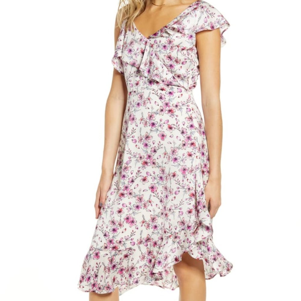 Cupcakes & Cashmere Floral Asymmetrical Dress